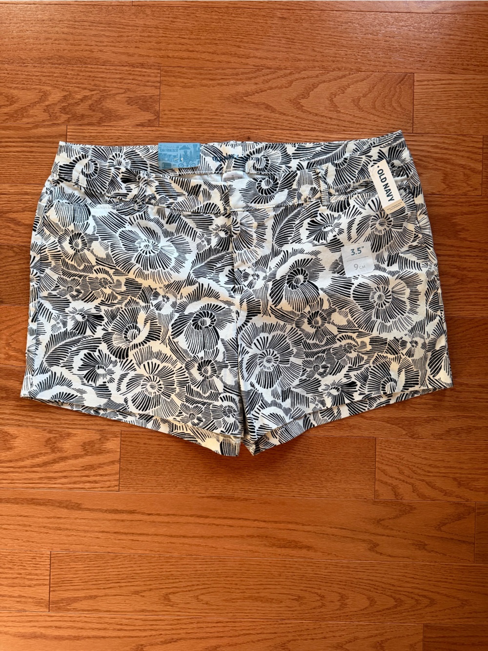Old Navy Black and White Floral Bustier